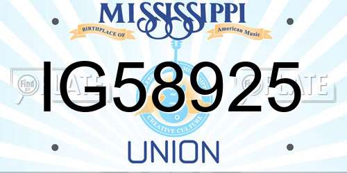 IG58925 Mississippi License Plate