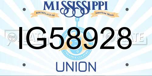 IG58928 Mississippi License Plate