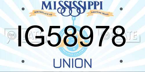 IG58978 Mississippi License Plate
