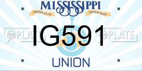 IG591 Mississippi License Plate