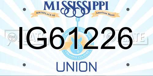 IG61226 Mississippi License Plate