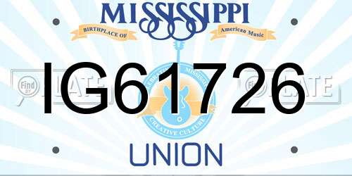 IG61726 Mississippi License Plate