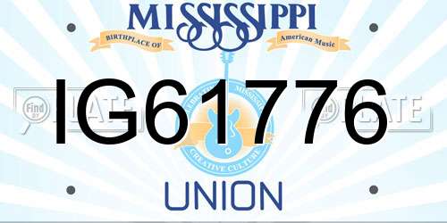 IG61776 Mississippi License Plate