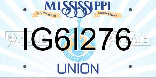IG6I276 Mississippi License Plate