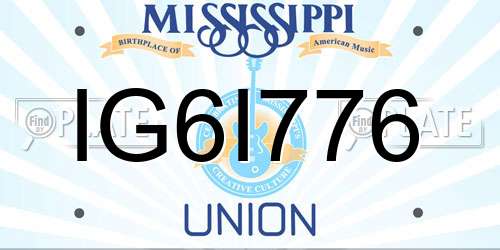 IG6I776 Mississippi License Plate