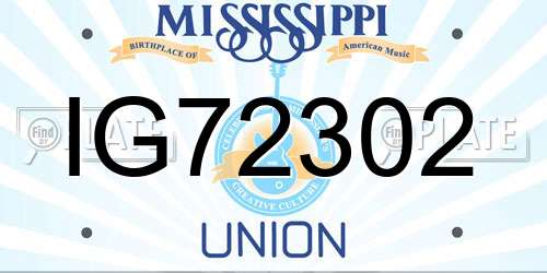 IG72302 Mississippi License Plate