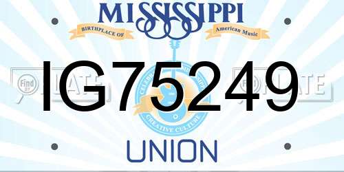 IG75249 Mississippi License Plate