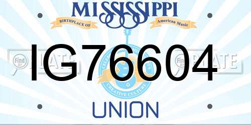 IG76604 Mississippi License Plate