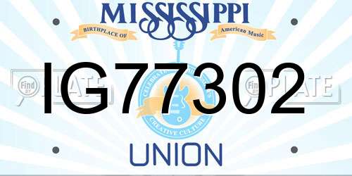 IG77302 Mississippi License Plate