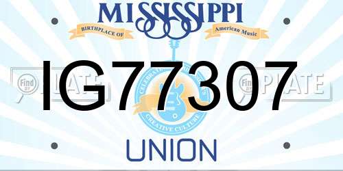 IG77307 Mississippi License Plate