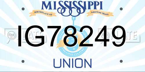 IG78249 Mississippi License Plate