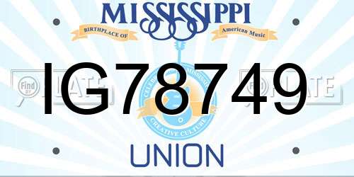 IG78749 Mississippi License Plate