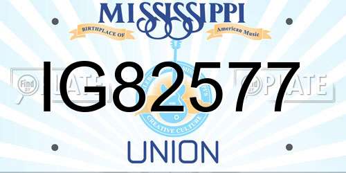 IG82577 Mississippi License Plate