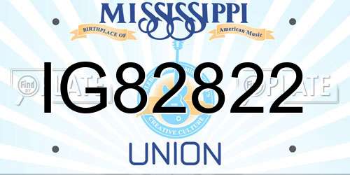 IG82822 Mississippi License Plate