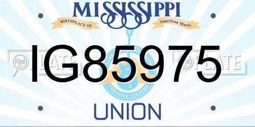 IG85975 Mississippi License Plate