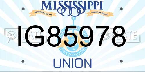 IG85978 Mississippi License Plate