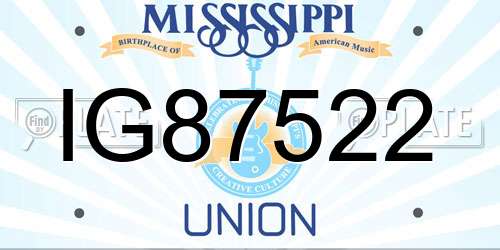 IG87522 Mississippi License Plate