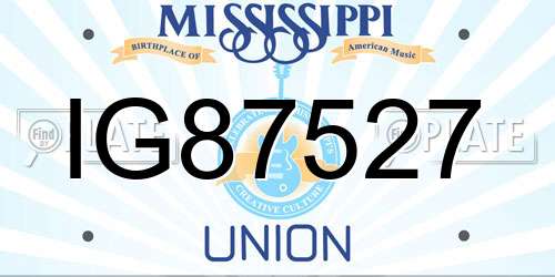 IG87527 Mississippi License Plate