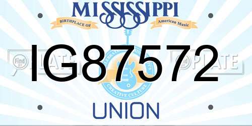 IG87572 Mississippi License Plate