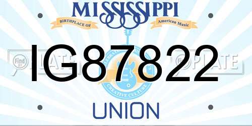 IG87822 Mississippi License Plate