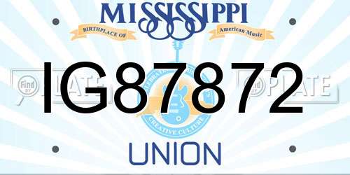 IG87872 Mississippi License Plate