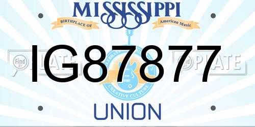 IG87877 Mississippi License Plate