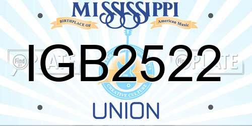 IGB2522 Mississippi License Plate