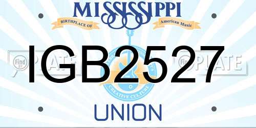 IGB2527 Mississippi License Plate