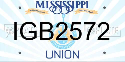 IGB2572 Mississippi License Plate