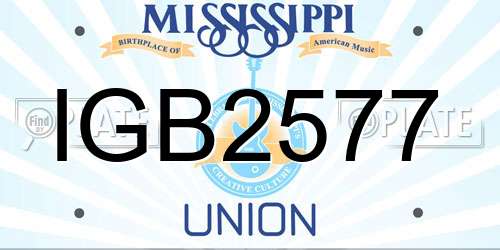 IGB2577 Mississippi License Plate