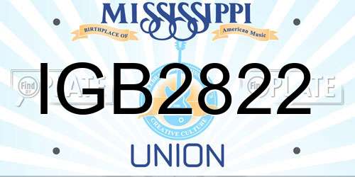 IGB2822 Mississippi License Plate