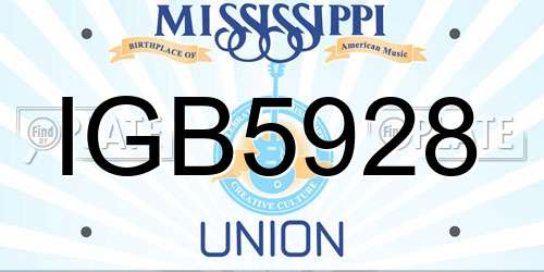 IGB5928 Mississippi License Plate