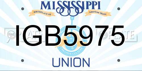 IGB5975 Mississippi License Plate