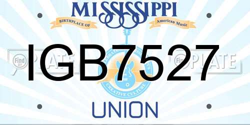 IGB7527 Mississippi License Plate