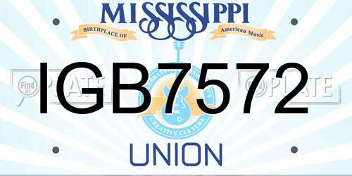 IGB7572 Mississippi License Plate
