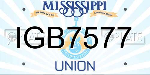 IGB7577 Mississippi License Plate