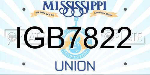 IGB7822 Mississippi License Plate