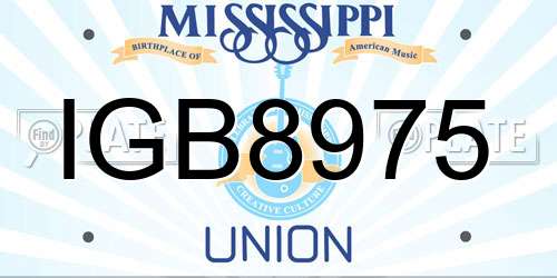 IGB8975 Mississippi License Plate