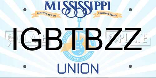 IGBTBZZ Mississippi License Plate