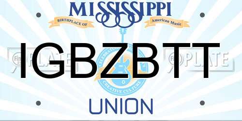 IGBZBTT Mississippi License Plate