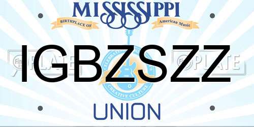IGBZSZZ Mississippi License Plate