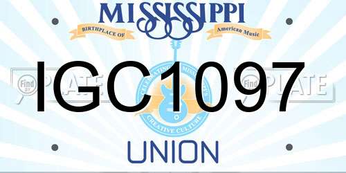 IGC1097 Mississippi License Plate