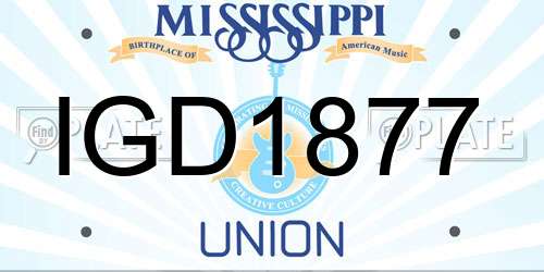 IGD1877 Mississippi License Plate