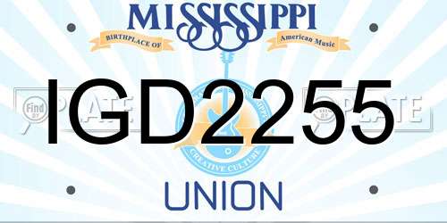 IGD2255 Mississippi License Plate