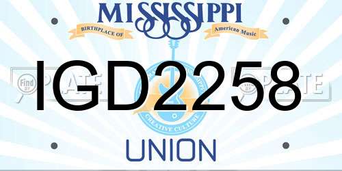 IGD2258 Mississippi License Plate