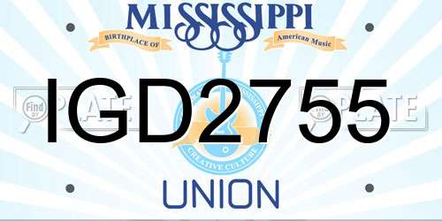 IGD2755 Mississippi License Plate