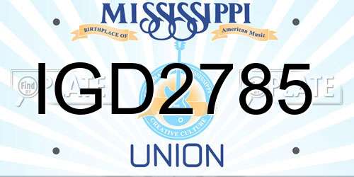 IGD2785 Mississippi License Plate