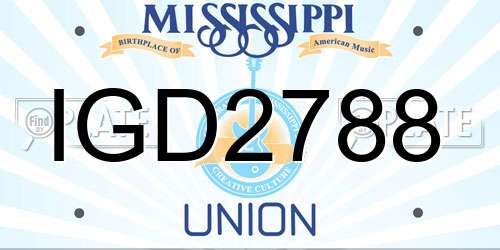 IGD2788 Mississippi License Plate