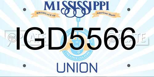IGD5566 Mississippi License Plate