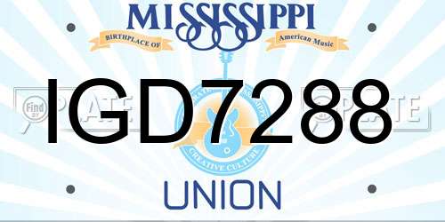 IGD7288 Mississippi License Plate